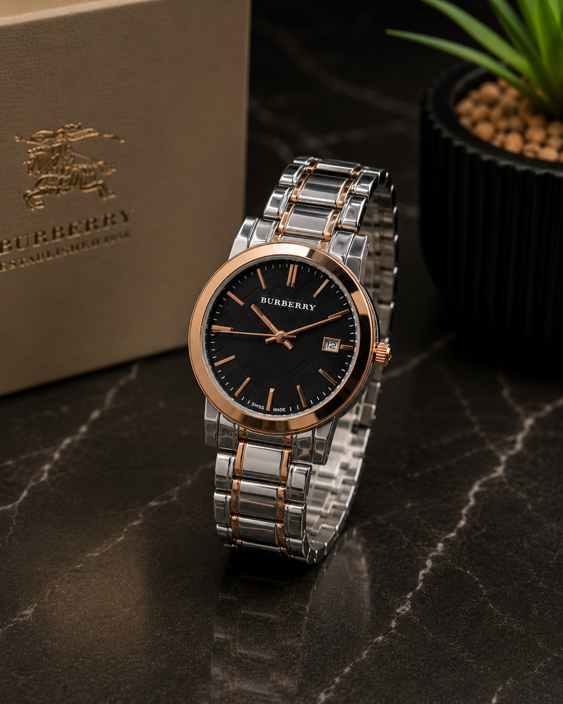 Premium Black Rose Gold Womens Watch - Image 3