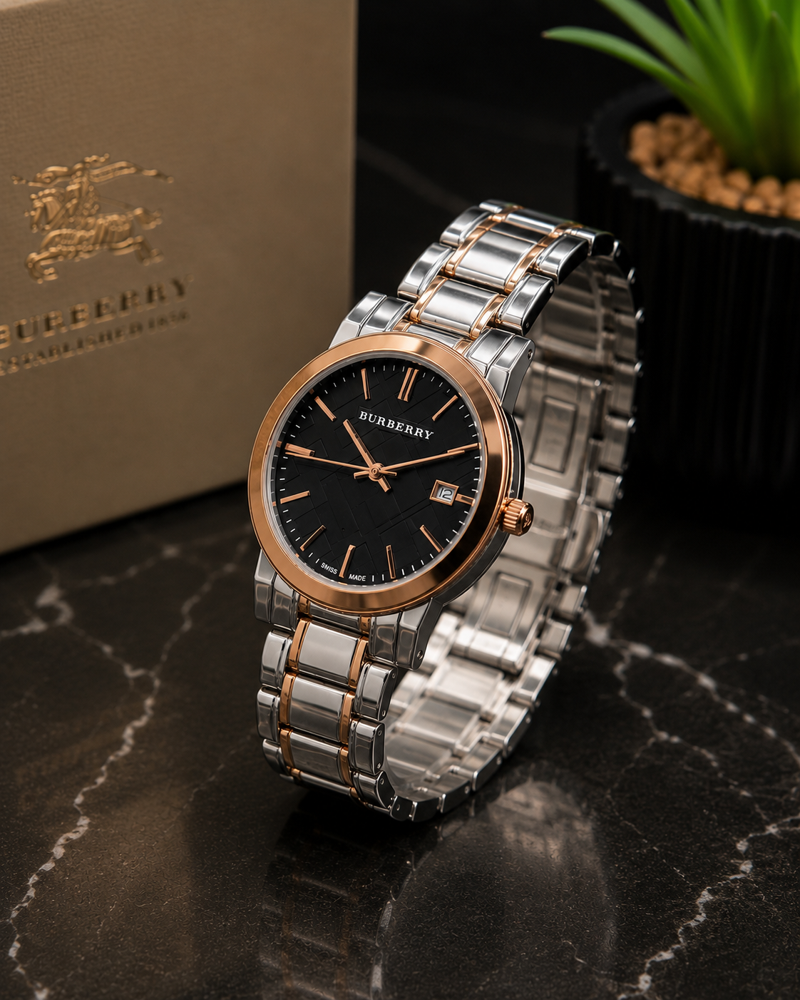 Premium Black Rose Gold Womens Watch - Image 2
