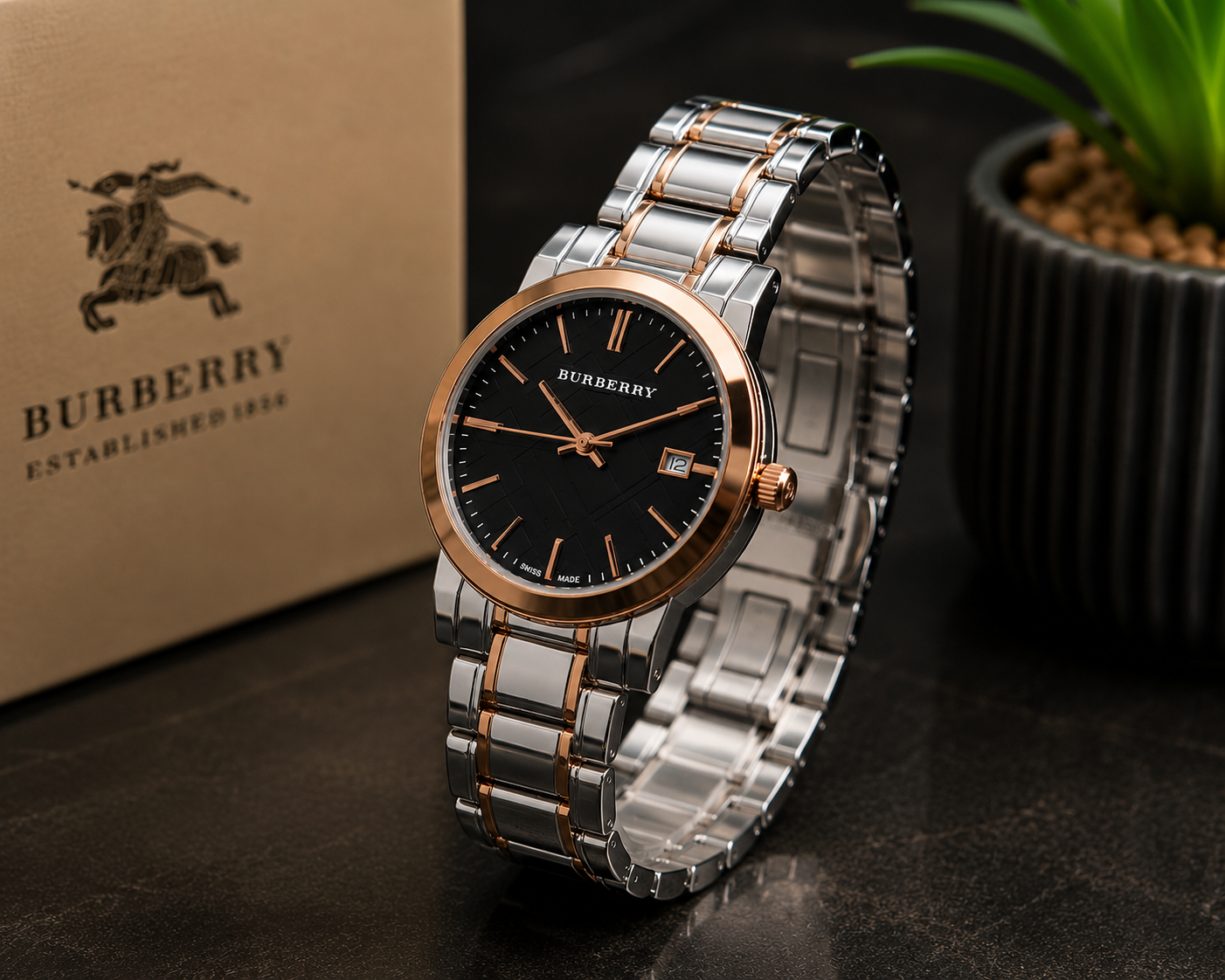 Premium Black Rose Gold Womens Watch - Image 4