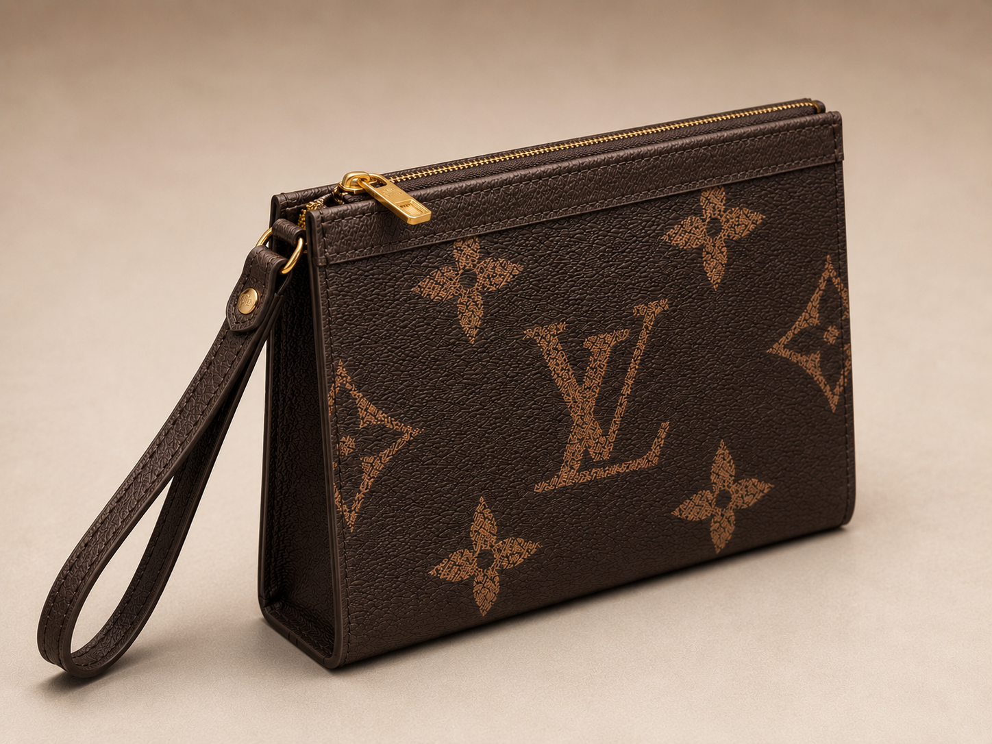 Premium Brown Patterned Clutch - Image 2