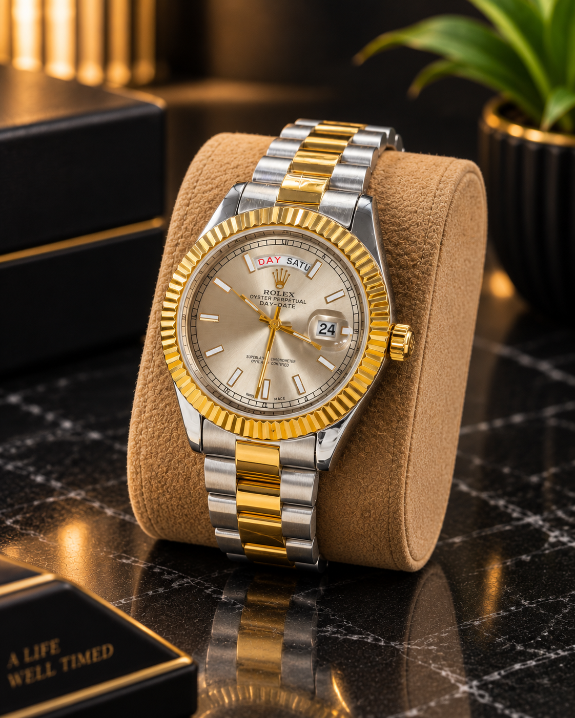 Men's Luxury Two Tone Watch - Image 4