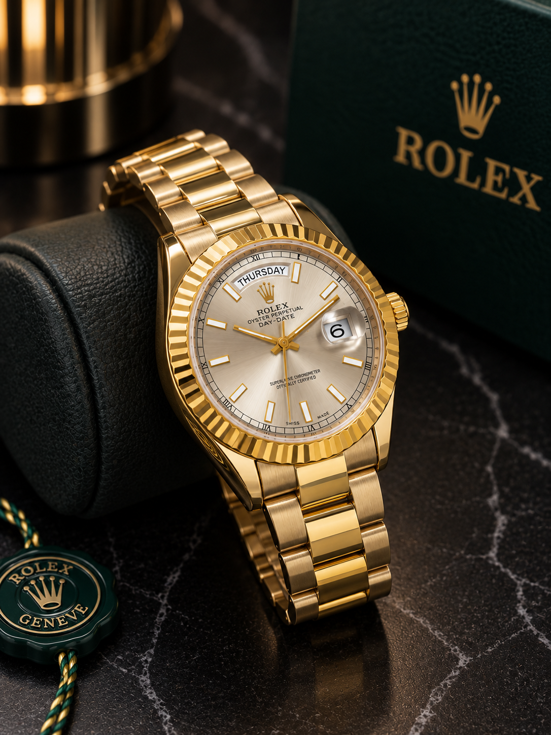 Men's Gold Tone Classic Watch - Image 3