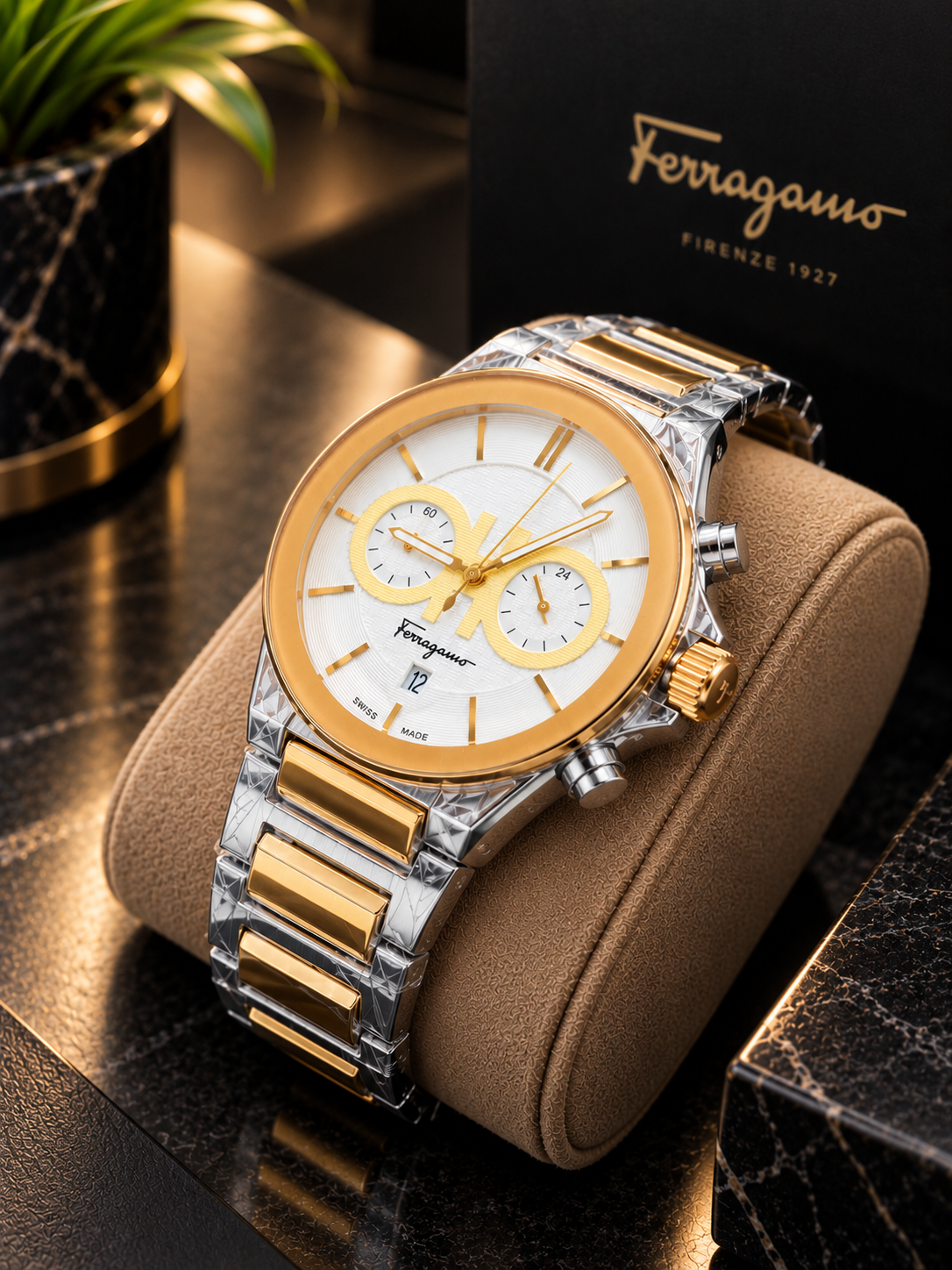 Men’s Gold Tone Chronograph Watch - Image 2